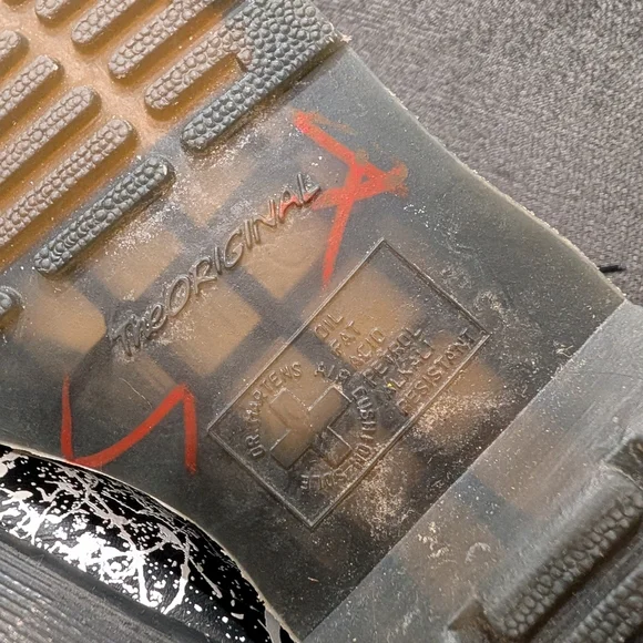 Dr. Martens 14610 Black & White Paint Splatter Combat Boots - Picture 9 of 11